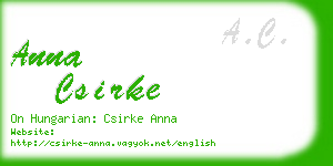 anna csirke business card